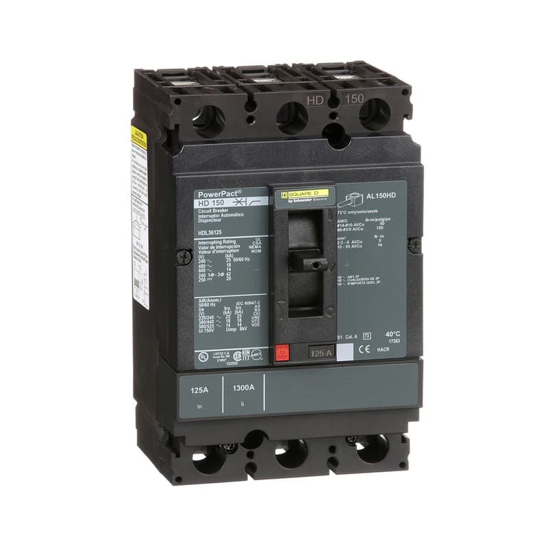 Square D Interruptor termomagnético Square D HDL36150 — 150 A, 3P, 600 V (PowerPact H-Frame)