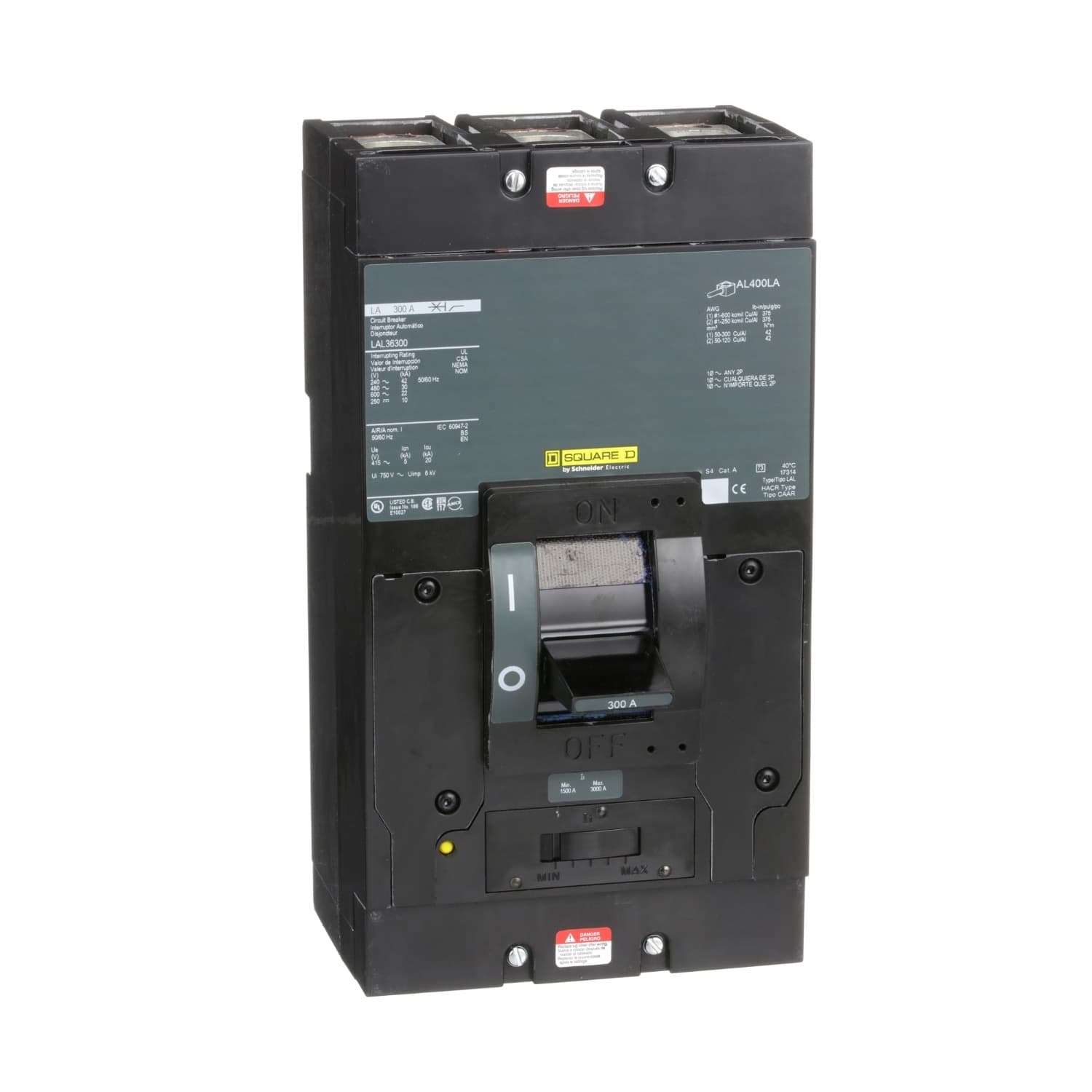 Square D Interruptor termomagnético Square D LAL36250 — 250 A, 3P, 600 V (L-Frame LA (lug))