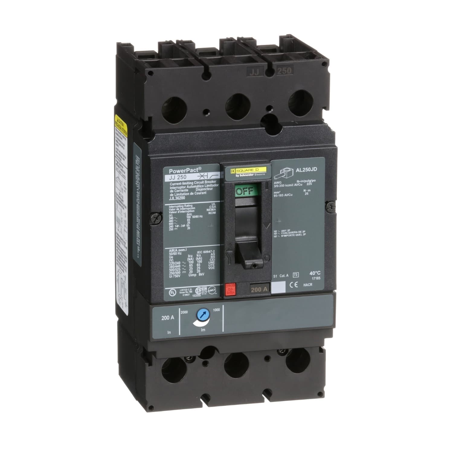 Square D Interruptor termomagnético Square D JDL36150 — 150 A, 3P, 600 V (PowerPact J-Frame)