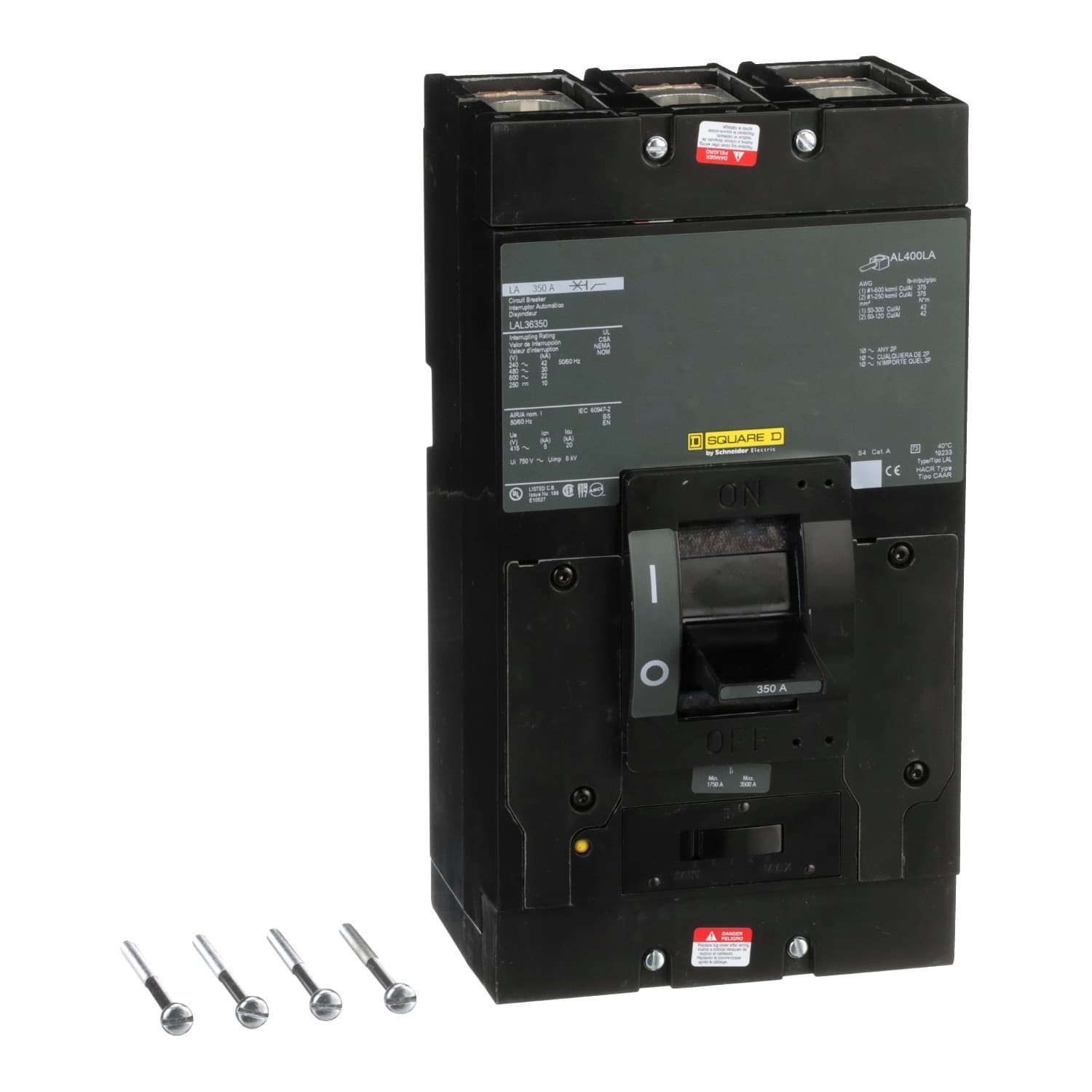 Square D Interruptor termomagnético Square D LAL36350 — 350 A, 3P, 600 V (L-Frame LA (lug))