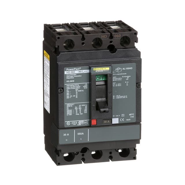 Square D Interruptor termomagnético Square D HDL36030 — 30 A, 3P, 600 V (PowerPact H-Frame)