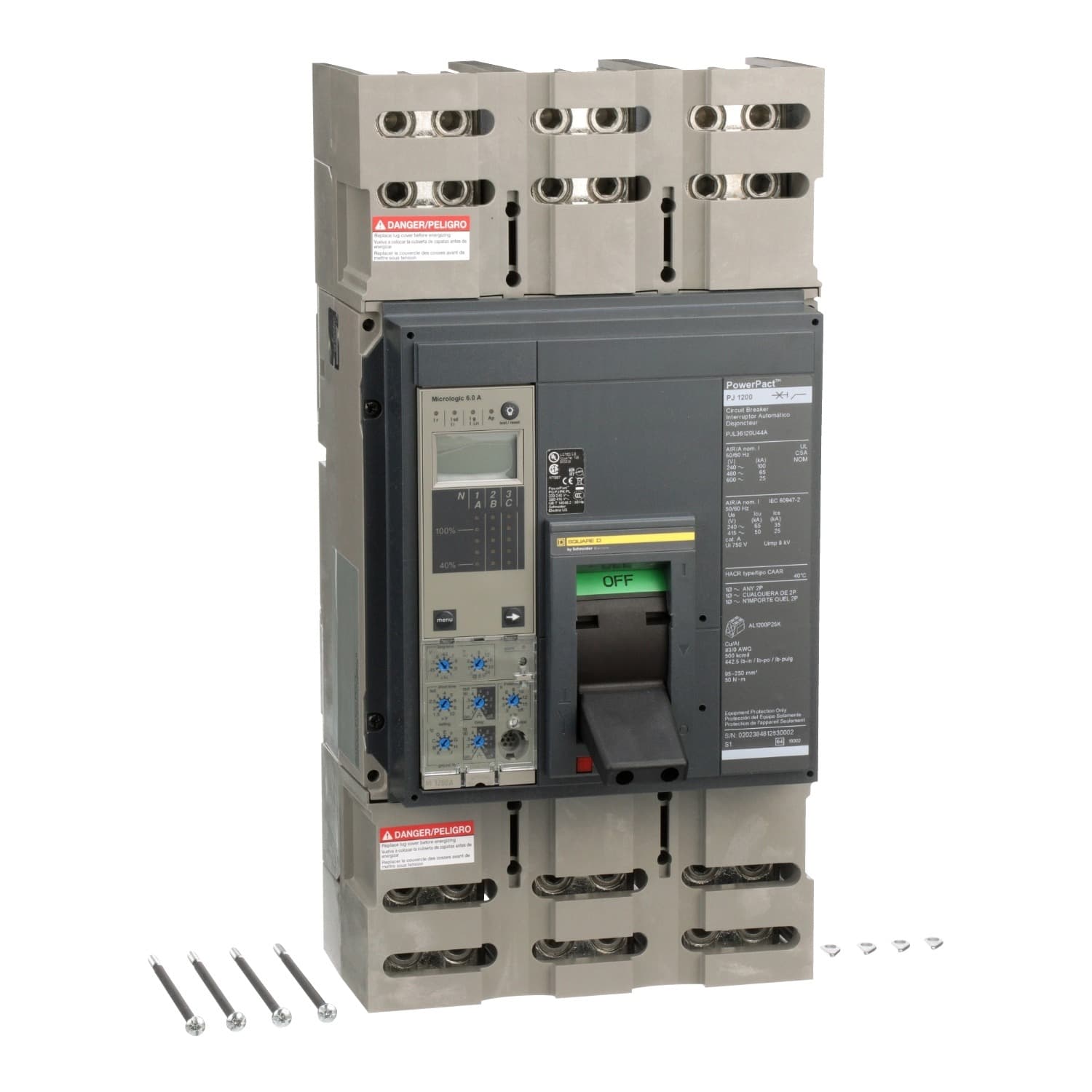 Square D Interruptor termomagnético Square D PGL36100U41A — 1000 A, 3P, 600 V (PowerPact P-Frame)