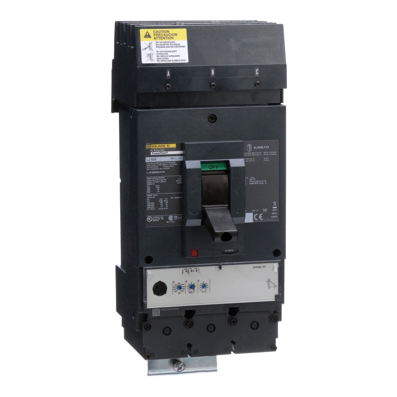 Square D Interruptor termomagnético Square D LJA36400U31X — 400 A, 3P, 600 V (PowerPact L-Frame)
